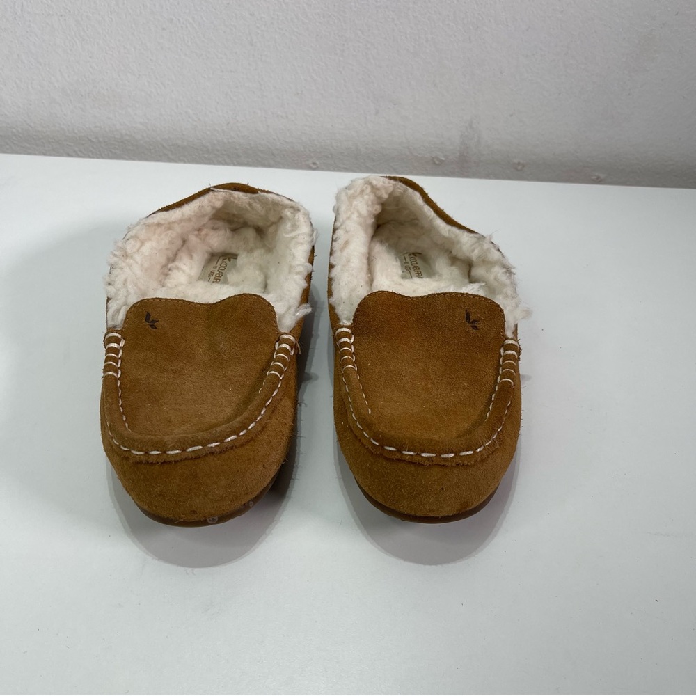 Koolaburra By Ugg Suede Moccasin Slippers Women 6 Chestnut Faux Shearling - Picture 2 of 6
